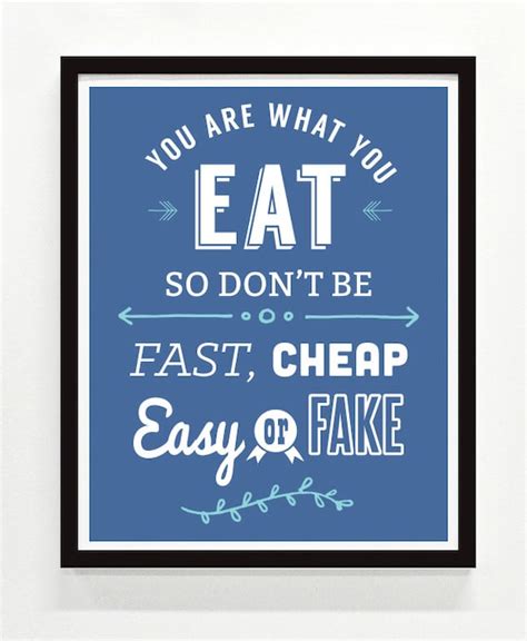 Items Similar To Printable Quotes You Are What You Eat Typography