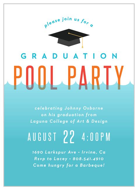 Free Printable Graduation Pool Party Invitations
