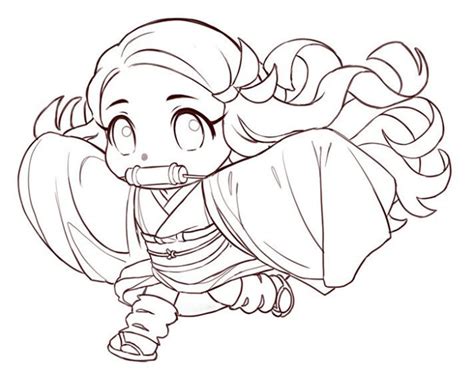 Chibi Nezuko Coloring Book To Print And Online