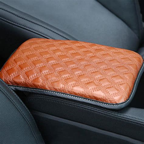 Armrest Leather Car Cushion Cover Universal Center Console Auto Seat Armrest Box Pads Black