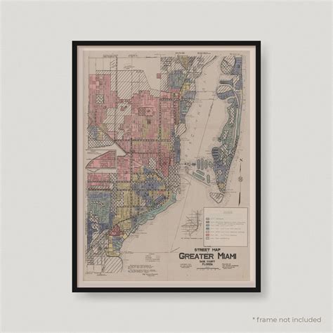 Street Map Of Greater Miami Antique Map Of Miami Old Historical Map