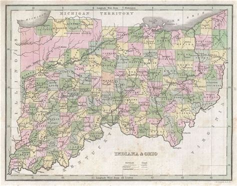 Indiana And Ohio Geographicus Rare Antique Maps