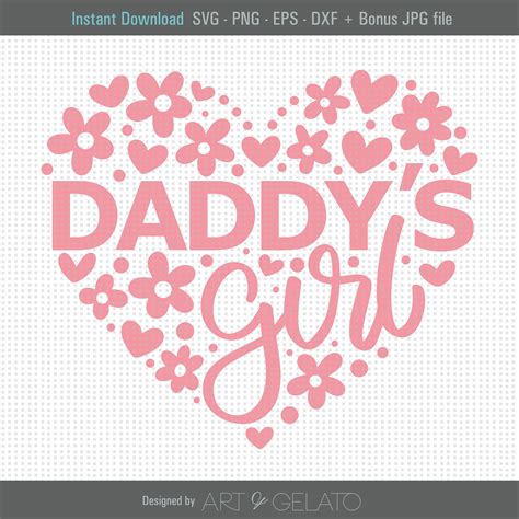 Daddys Girl Svg Fathers Day Svg Daddy And Daughter Etsy