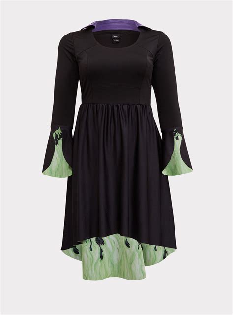 Plus Size Disney Maleficent Black And Green Hi Lo Skater Dress Torrid