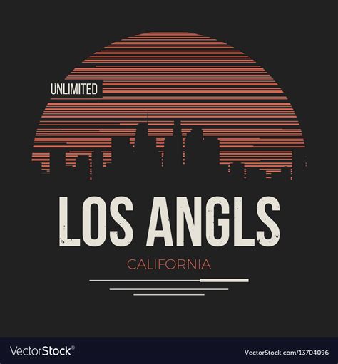 Los Angeles Graphic T Shirt Design Tee Print Vector Image
