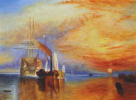 The fighting temeraire tugged to her last berth to be broken up, 1838 is an oil painting by the english artist j. Fighting Temeraire - William Turner