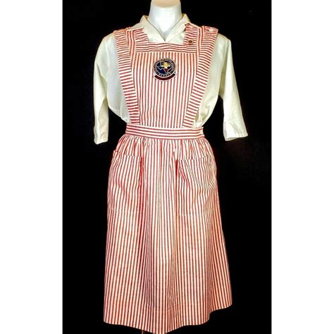 Vtg 1960s Candy Striper Uniform Dress Hat Shirt W Patch Etsy