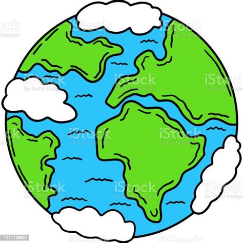 Planet Earth Cartoon Farbige Clipartillustration Stock Vektor Art Und