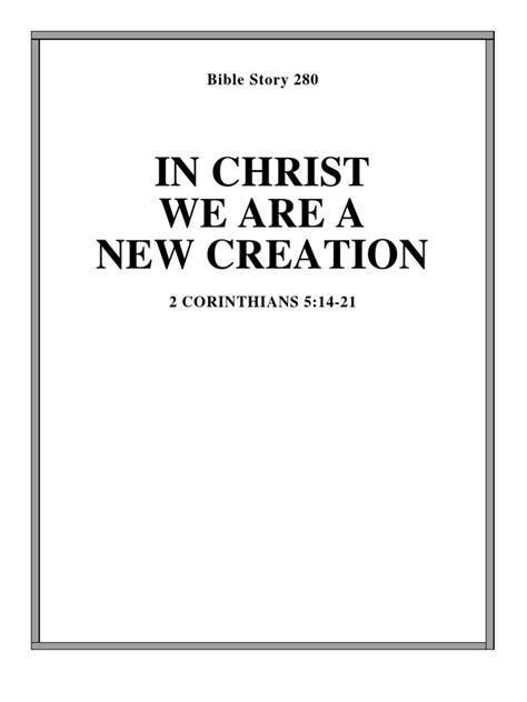 In Christ We Are A New Creation Pdf Religious Texts Sin