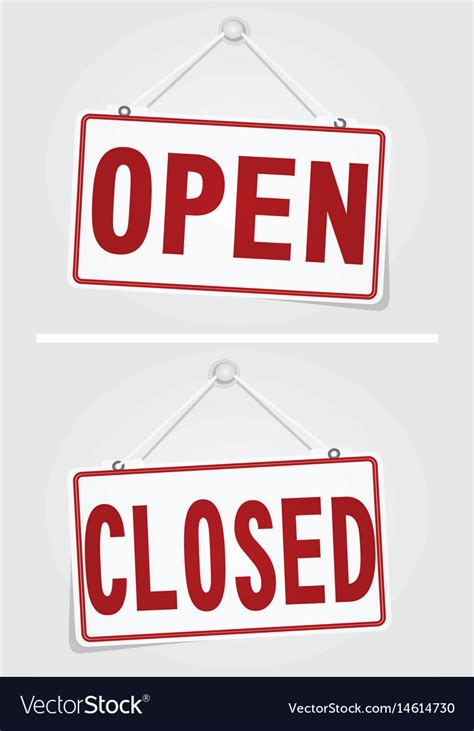 Open And Closed Signs Royalty Free Vector Image