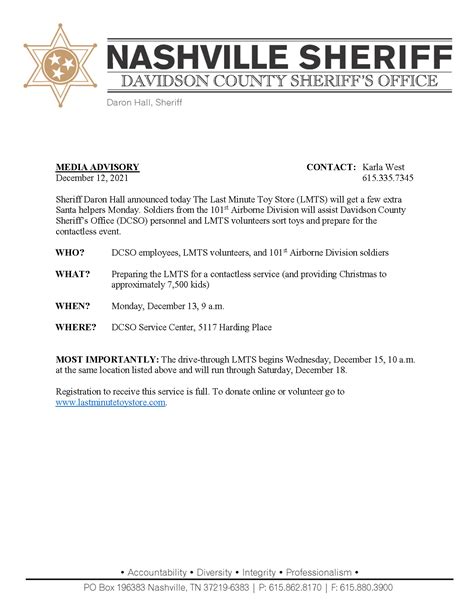 101st Airborne Division helping with LMTS – Davidson County Sheriff