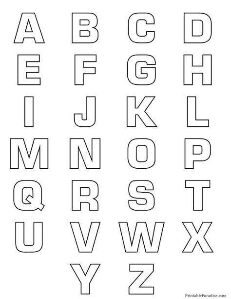Printable Alphabet Bubble Letter Outlines Alphabet Printables