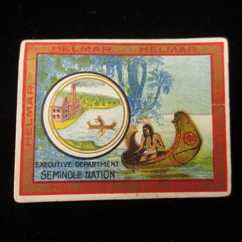 T107 Seminole Nation Tobacco Card Us Seals And Coats Of Arms Helmar 1910