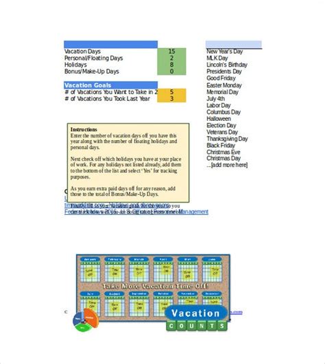 Vacation Tracking Template 9 Free Word Excel Pdf Documents Download