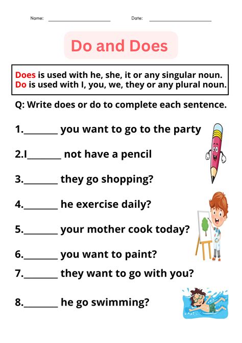 Do And Does Worksheets With Answers For Grade Made By Teachers