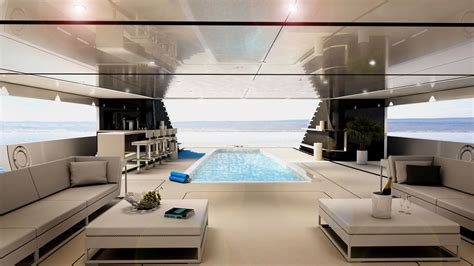 62m H2 Motor Yacht Concept Lower Deck Beach Club — Yacht Charter And Superyacht News