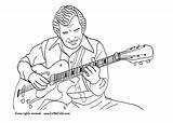 Coloring Guitar Musical Jazz Printable Colouring Drawing Playing Guitarist Marley Bob Acoustic Popular Picolour Coloringhome Getdrawings Lowgif Template sketch template