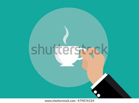 Cartoon Businessman Drinking Hot Coffee Vector Vector De Stock Libre
