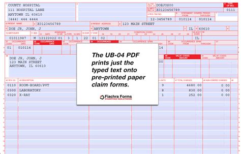 Ub 04 Pdf Template Fill And Print Health Insurance Claim Form Fiachra