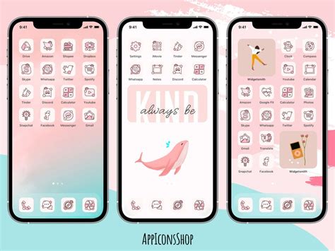 Soft Neutral Theme Ios 14 App Icons 80 Soft Pink Icons Etsy