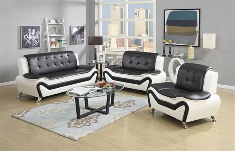 Shop sofa sets online for your living room furniture at cymax. Wanda White/Black Bonded Leather Sofa Set-3PC, 2PC, Sofa ...