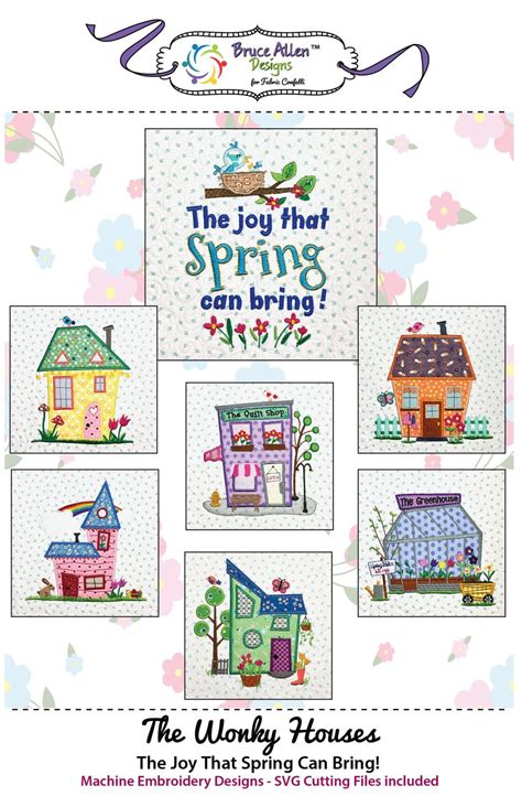 The Wonky Houses Spring Machine Embroidery Designs 619660092487