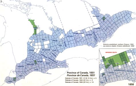 The Changing Shape Of Ontario Ontarios Districts 1851