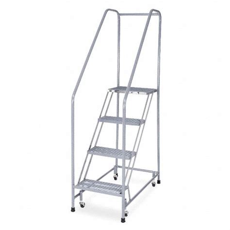 Cotterman 4 Step Rolling Ladder Serrated Step Tread 70 In Overall