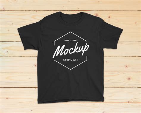 Kids Shirt Mockup Black Kids T Shirt Mock Black Shirt Template Etsy