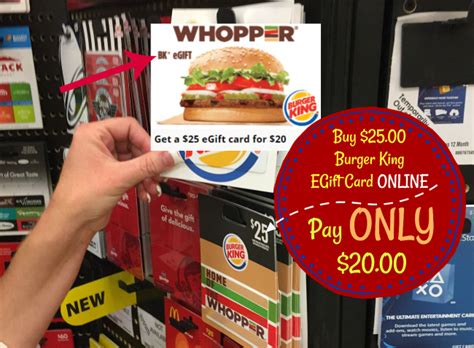 You cannot use a target giftcard to purchase this card in store or on target.com. Buy $25.00 Burger King EGift Card and Pay ONLY $20.00 ...