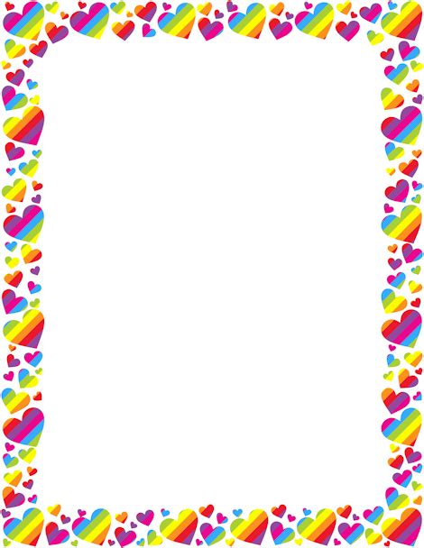 Rainbow Heart Borders Clip Art Page Border And Vector Graphics