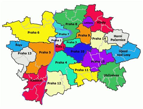 Mapa Prahy