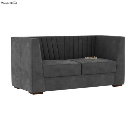 Buy Adley 2 Seater Sofa Velvet Graphite Grey Online In India At Best