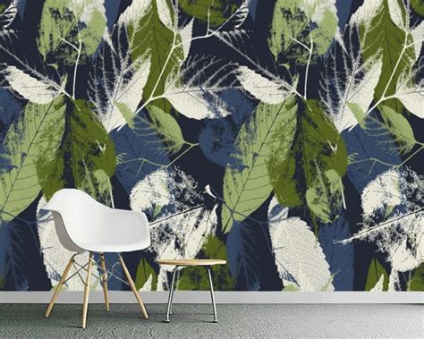 Beibehang Custom Wallpaper Nordic Retro Abstract Leaves Leaves Living