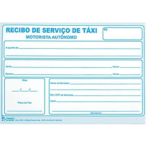 Recibos De Taxi Para Imprimir