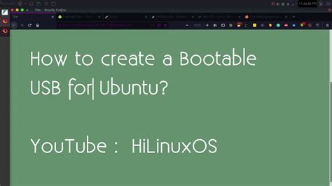How To Create Ubuntu Bootable Usb In Linux Mac And Windows Youtube