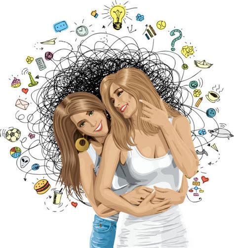 blonde and brunette lesbian illustrations royalty free vector graphics and clip art istock