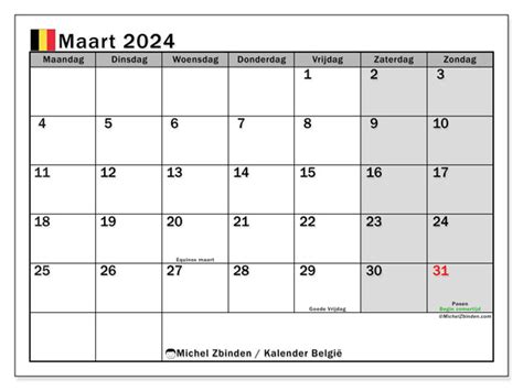 Kalender März 2024 Belgien Nl Michel Zbinden De
