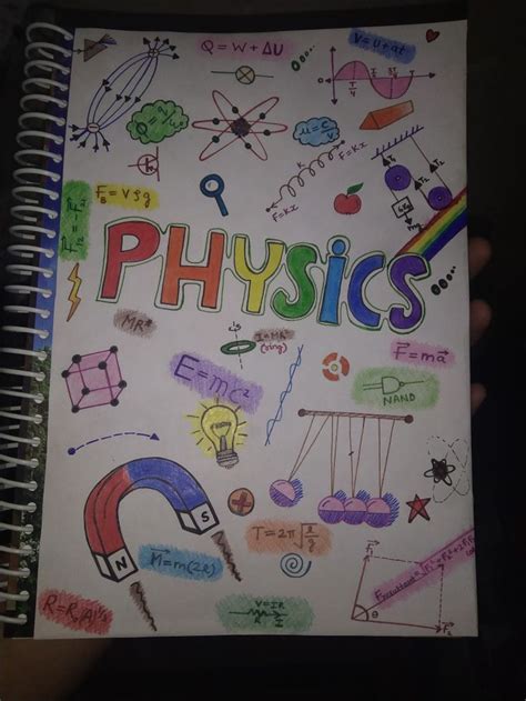 Physics Cover Page Paper Art Design Hand Lettering Art Front Page