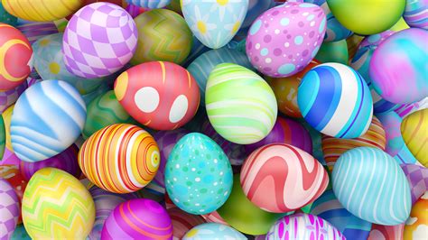 Download Wallpaper 2560x1440 Happy Easter Colorful Eggs Qhd Background