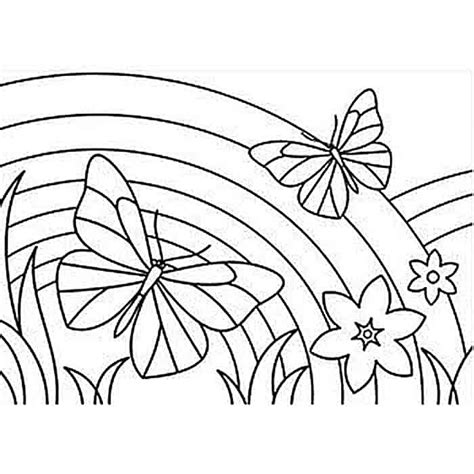 Butterfly And Rainbow Coloring Pages Butterfly Coloring Page