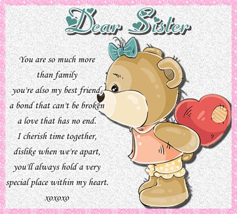 Dear Sister Free Sisters Day Ecards Greeting Cards 123 Greetings