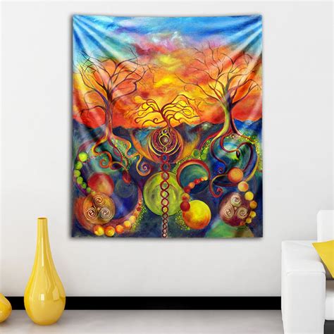 Tree Of Life Tapestry Tree Of Life Wall Hanging Visionary Art Etsy