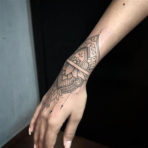 Beautiful Mandala Tattoo Mandalatattoo Hand Tattoos Cuff Tattoo