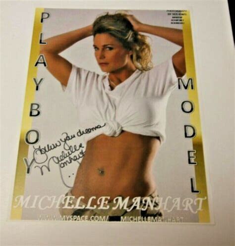 Autographed X Michelle Manhart Photo Nude Playboy Model Us