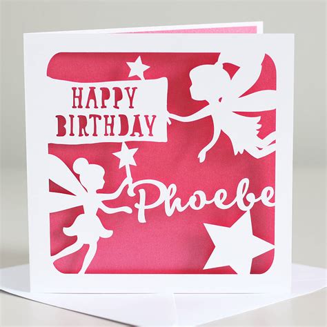 Design a card online for all personalise the card by adding a name or greeting and add photos if required. Personalised Fairies Birthday Card By Whole In The Middle ...