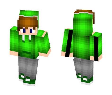 Download Green Hoodie Boy Minecraft Skin For Free