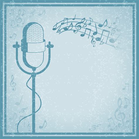 Microphone With Music On Vintage Background 429551 Vector Art At Vecteezy