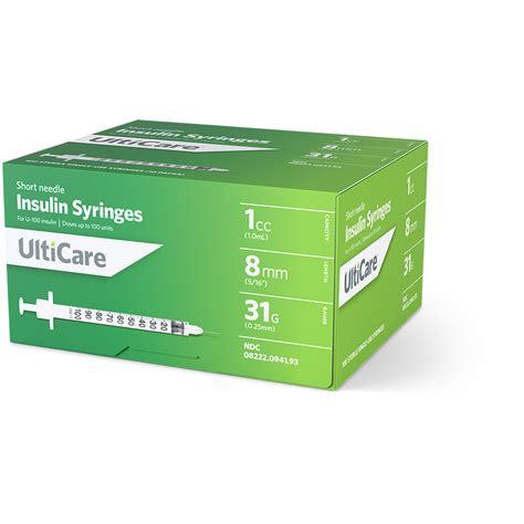 Ulticare U 100 Insulin Syringes 1 Mlcc 8mm 516 X Ultimed Inc