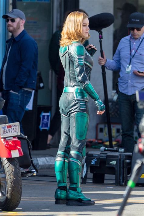 First Photos Of Brie Larsons Captain Marvel Suit Isnt What I Expected